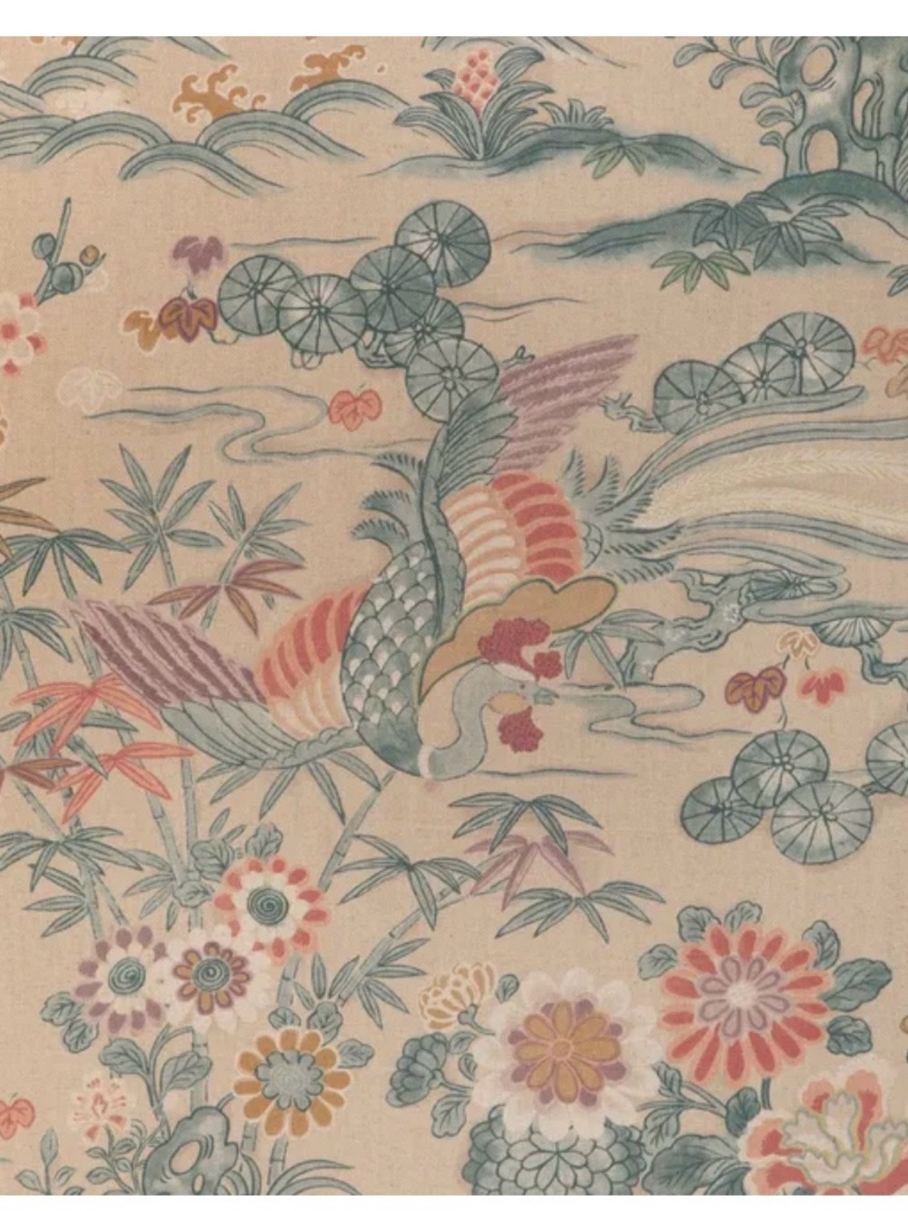 Lee Jofa Sakura Print Shore Fabric Sample